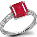 Ruby
Rings For Less - Unique andChic, an R. Esmerian ring has a row of fresh rose-cuts