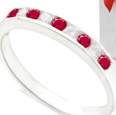 Sterling Silver Ruby & Diamond Ring