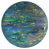 Round Lab Created Cabochon Black Opal