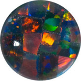 Round Lab Created Mosaic Opal