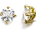 14K Yellow Gold Studs with Round Diamonds