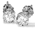 14K White Gold Studs with Round Diamonds