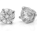 Platinum Studs with Round Diamonds