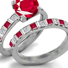 Art Noveau Ruby Ring Design with Diamonds