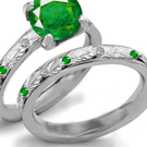 Brazalian Emerald Ring with Diamonds