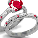 Vietnam Ruby Ring with Diamonds
