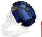 Sterling Silver Blue Sapphire Diamond Ring 