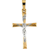 Two Tone Crucifix Pendant