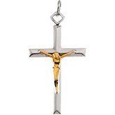 Two Tone Crucifix Pendant