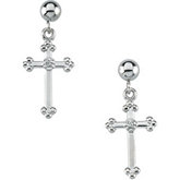 Diamond Cross Dangle Earring