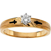 Cross Design Engagement Ring & Ladies and Men's Bands