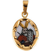 Moses Hand Painted Porcelain Medal