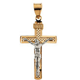 Two Tone Crucifix Pendant