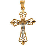 Two Tone Crucifix Pendant
