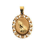 Praying Hands Hollow Medal Pendant