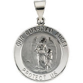 Hollow Round Guardian Angel Medal