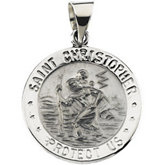 Hollow Round St. Christopher Medal
