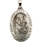 Hollow Oval St. Christopher Medal
