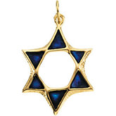 Star of David Pendant with Blue Enamel