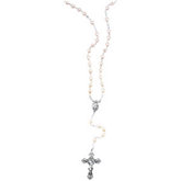 Imitation Pearl Heart Rosary