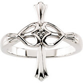 Cross/Hearts Ring with Diamond