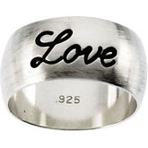 Antiqued Half Round Love Ring