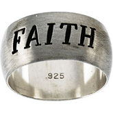 Antiqued Half Round Faith Ring