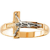 Two Tone Crucifix Ring