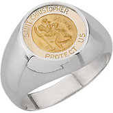 St. Christopher Round Medal Ring