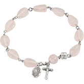 Madonna Deluxe Rose Quartz Rosary Bracelet