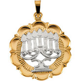 Two Tone Menorah Pendant