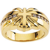 Diamond Accented Cross Ring