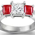 14-K White Gold Ruby Diamond Engagement Ring