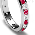 2.65 ct. t.w. Ruby and Antique-Style Diamond Ring In 18kt White Gold