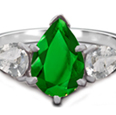 14-K White Gold Emerald And Diamond Ring