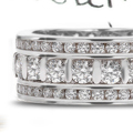 Three Row Diamond Eternity Anniversary Rings