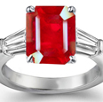 Gold Brocade Crimson Lake Ruby Rings with Diamonds Everlasting Love