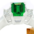 14-K White Gold Emerald And Diamond Ring