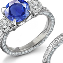 Natural 0.49ct Sapphire Diamond Anniversary Band Ring White Gold 10kt 