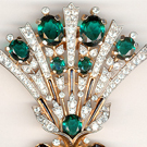 TWO DIAMOND HAIR ORNAMENTS OR AIGRETTES MADE IN CONTINENTAL EUROPE 1740, THE
ORNAMENT THE RIBBON TIED SPRAY WITH EMERALDS, SPANISH OR PORTUGESE