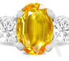 Oval Yellow Sapphire Ring with Diamond Accents in 14k White Gold (6x4 mm) 