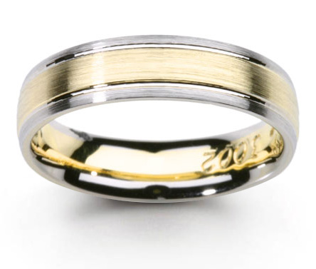 Two tone platinum wedding ring