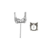 Antique Square Vintage Scroll Setting® Earring with .030