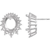 Graduated Oval Cluster Earring Mounting