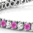 The dazzling princess is made in heaven for eternity bands because the edges line up and create a solid wall of gems