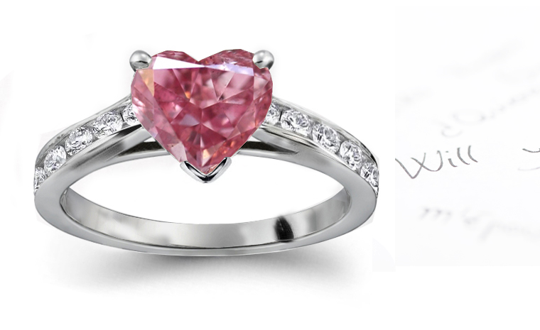 14k White Gold - Pink Diamond Halo Engagement Ring Setting - Simone & Son |  Huntington Beach, CA | 714-964-4012