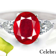 14-K White Gold Ruby Diamond Engagement Ring