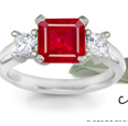 14-K White Gold Ruby Diamond Anniversary Ring