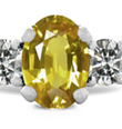 Oval Yellow Sapphire Ring with Diamond Accents in 14k White Gold (6x4 mm) 