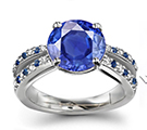 Custom Blue Sapphire & Diamond Engagement Ring Settings